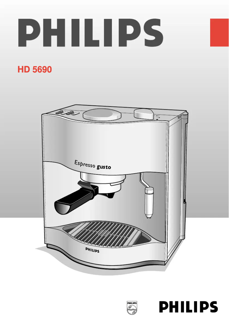 Page n°1 - Manuel utilisateur Philips Espresso Gusto HD5690