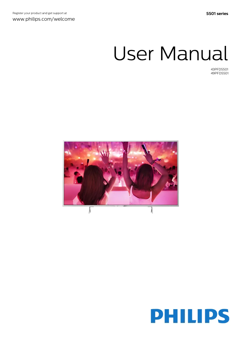 Page 1 de la notice Manuel utilisateur Philips 5500 series 49PFD5501