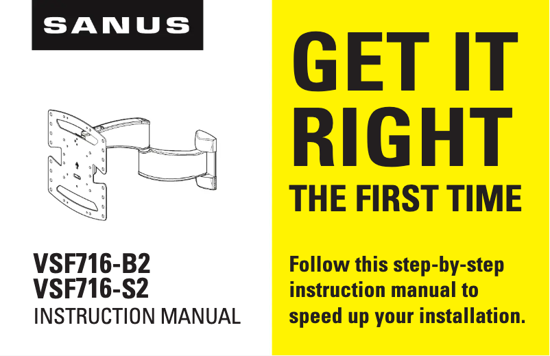 Page n°1 - Manuel utilisateur Sanus VSF716-B2