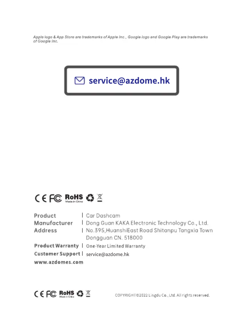 Page 1 de la notice Manuel utilisateur AZDome PG18S