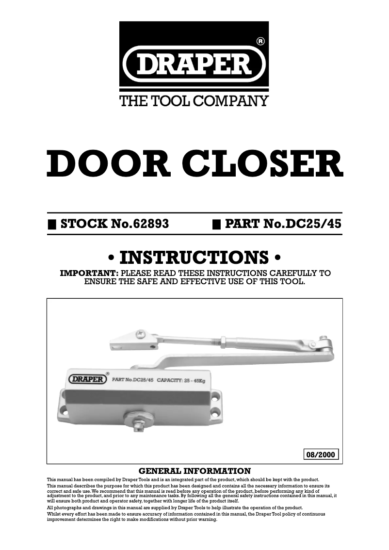 Image de la première page du manuel de l'appareil DC25/45