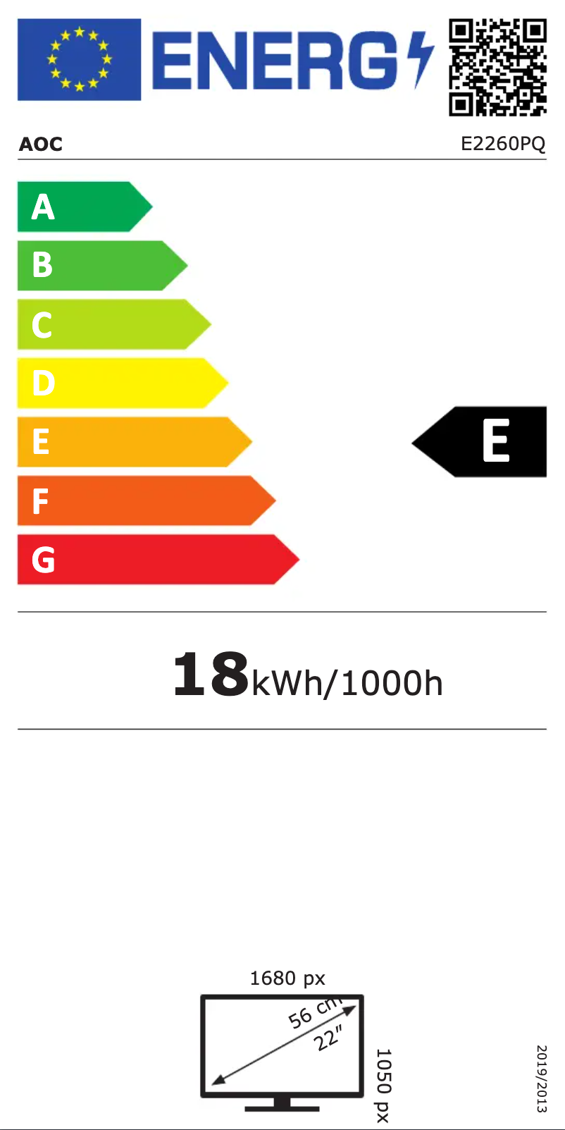 Page n°1 - Label énergétique AOC E2260PQ