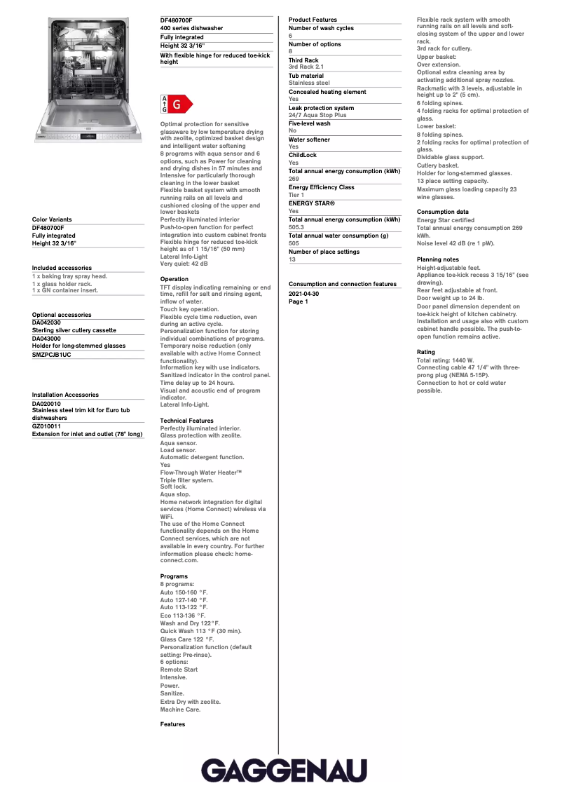 Image de la première page du manuel de l'appareil DF480700F
