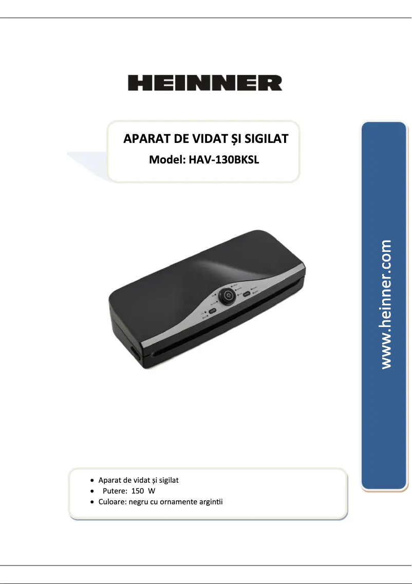 Image de la première page du manuel de l'appareil HAV-130BKSL
