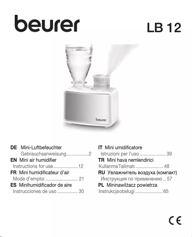 Page n°1 - Manuel utilisateur Beurer LB 12