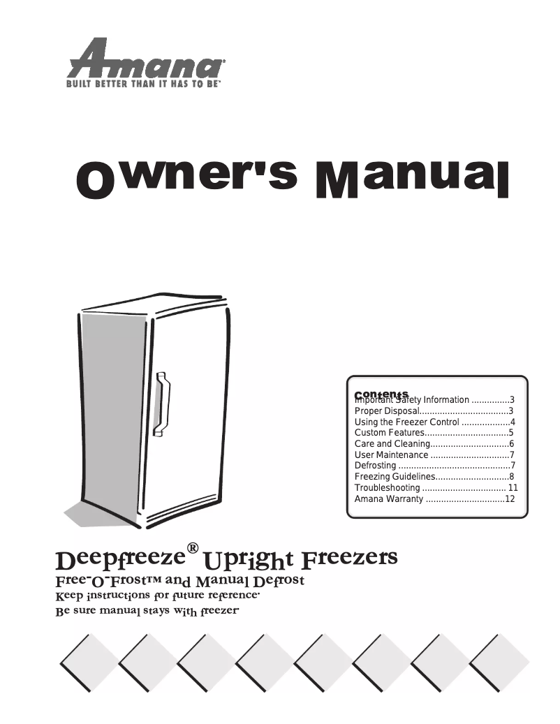 Page n°1 - Manuel utilisateur Amana AU170KW