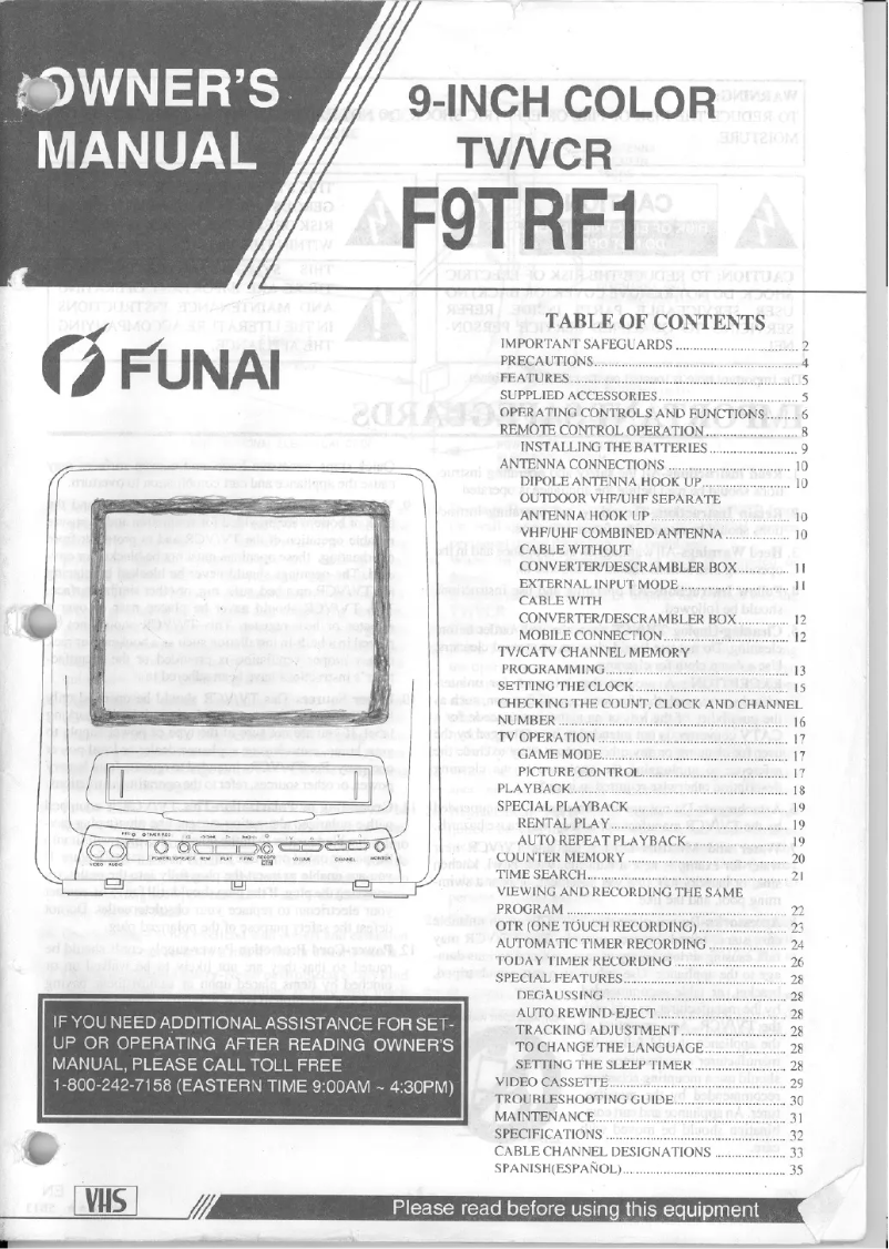 Image de la première page du manuel de l'appareil F9TRF1