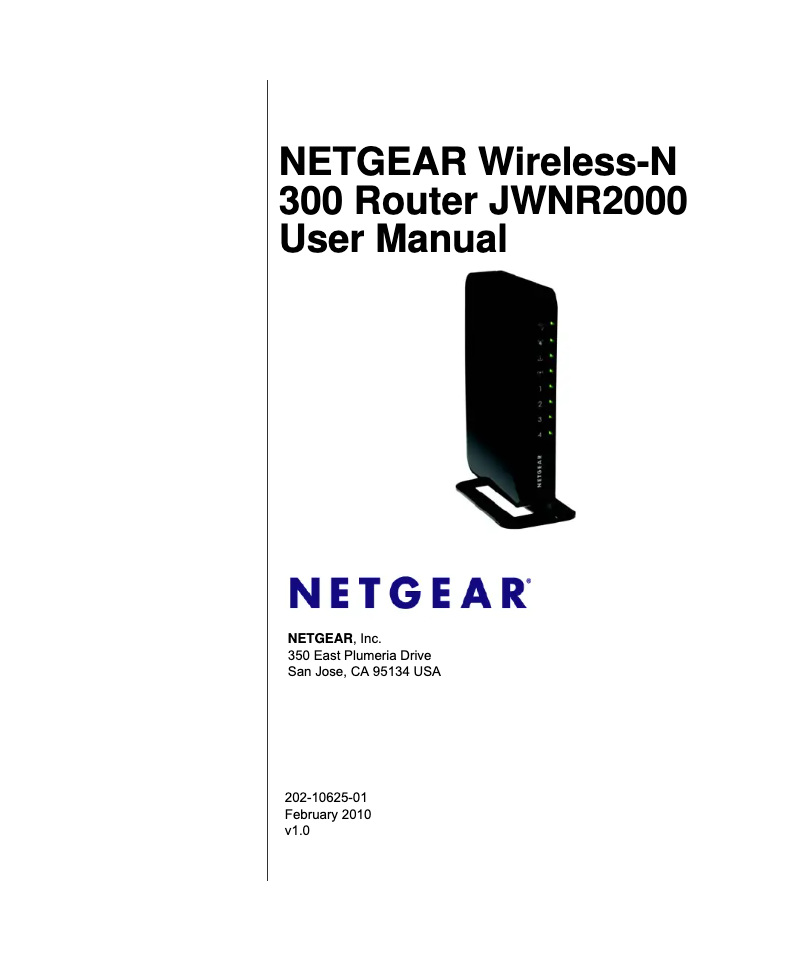 Page n°1 - Manuel utilisateur Netgear JWNR2000v1