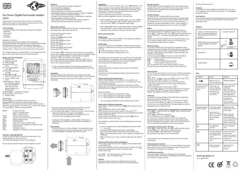 Page n°1 - Manuel utilisateur Go Green GTD7010341