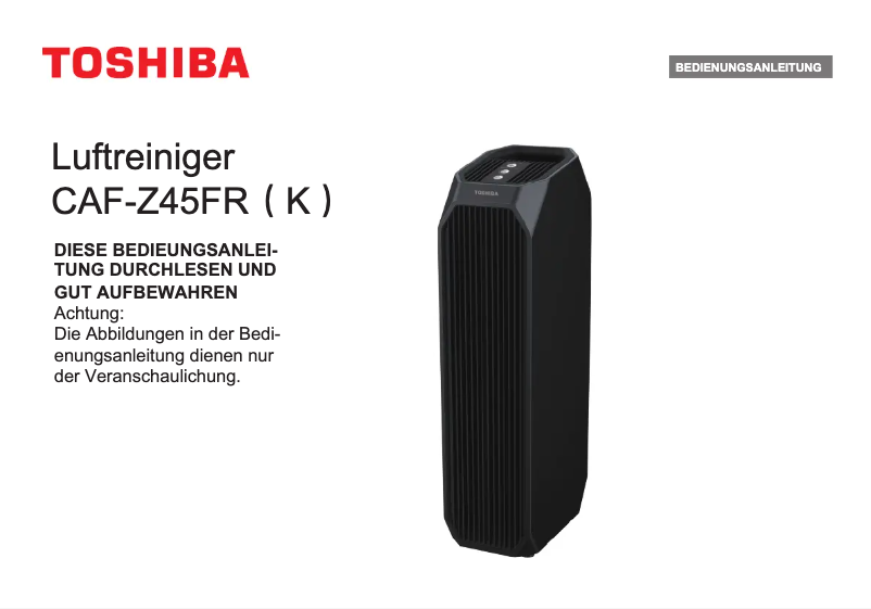 Page n°1 - Manuel utilisateur Toshiba CAF-Z45FR