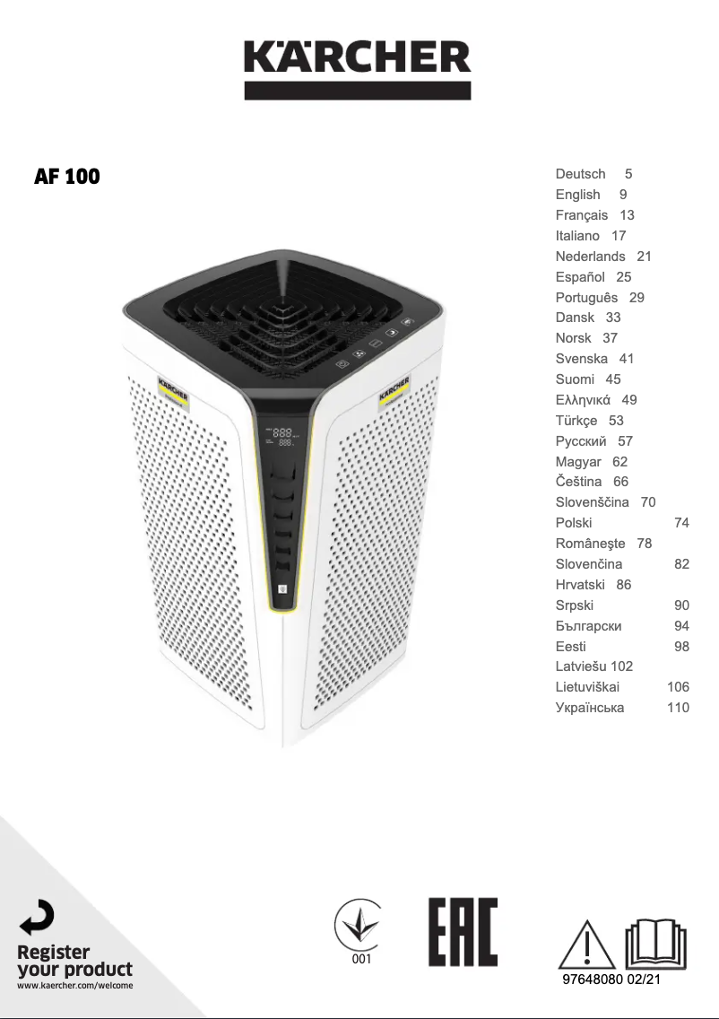 Image de la première page du manuel de l'appareil AF 100