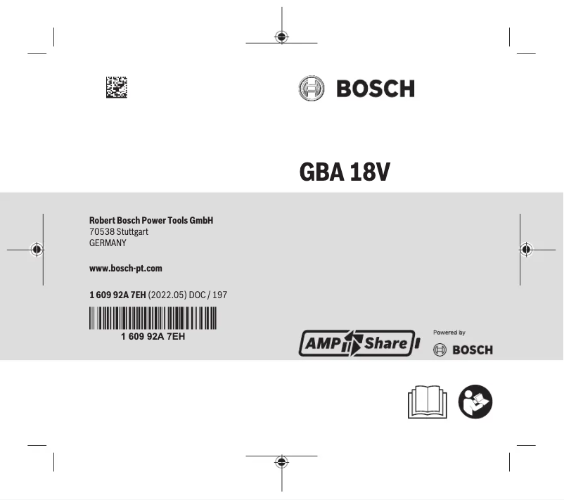 Page 1 de la notice Manuel utilisateur Bosch GBA 18 V