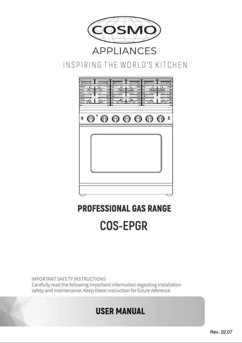 Página 1 del manual Manual de usuario Cosmo COS-EPGR304