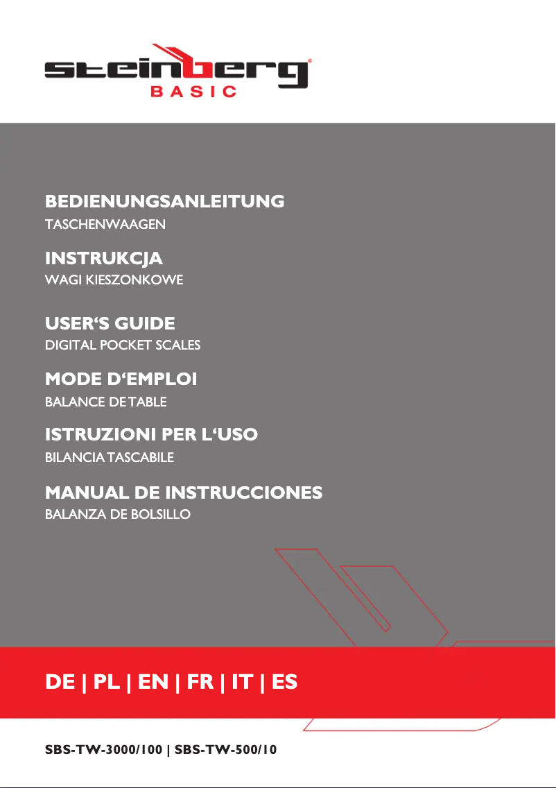 Page 1 de la notice Manuel utilisateur Steinberg SBS-TW-500/10