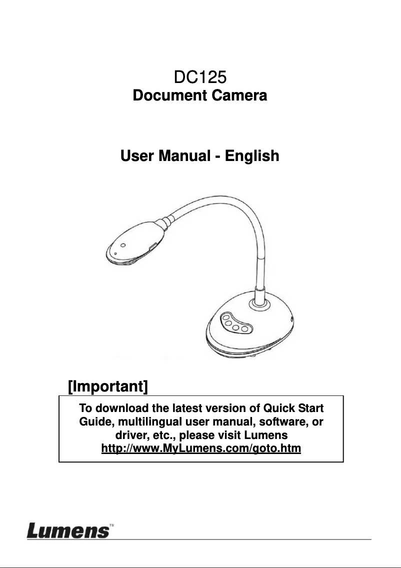 Page n°1 - Manuel utilisateur Lumens DC125
