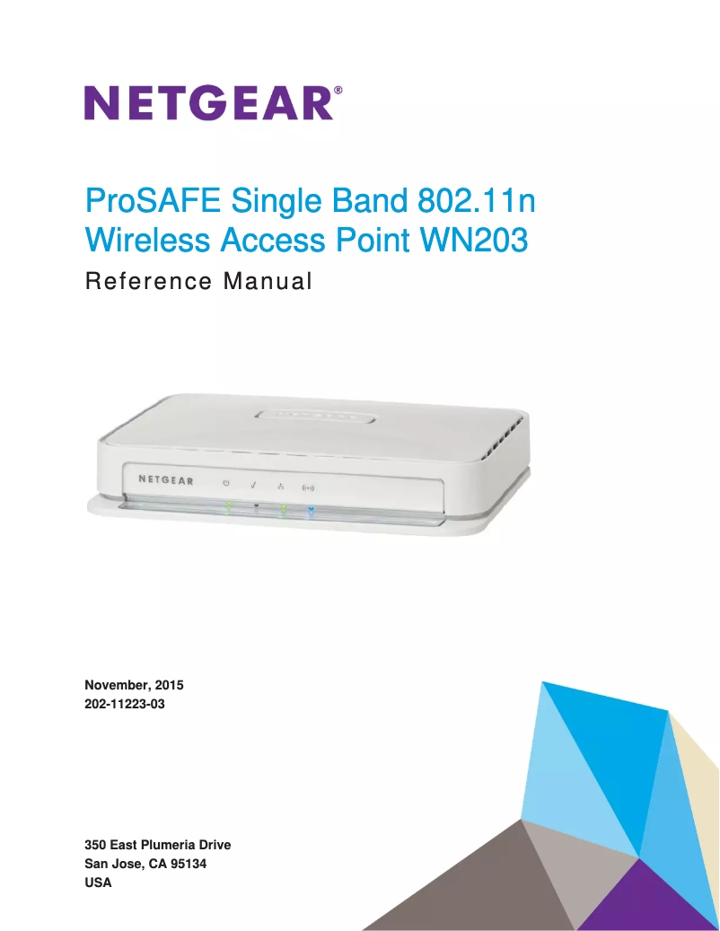 Page n°1 - Manuel utilisateur Netgear ProSAFE WN203