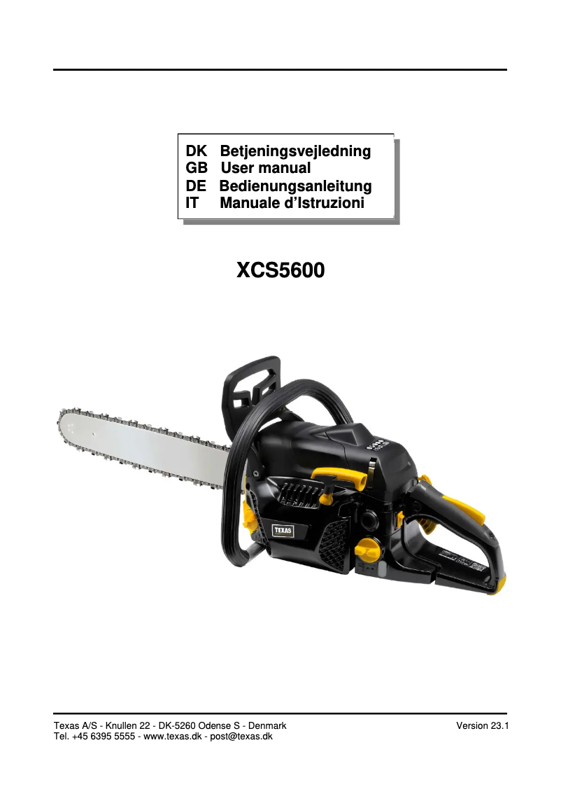 Image de la première page du manuel de l'appareil XCS5600