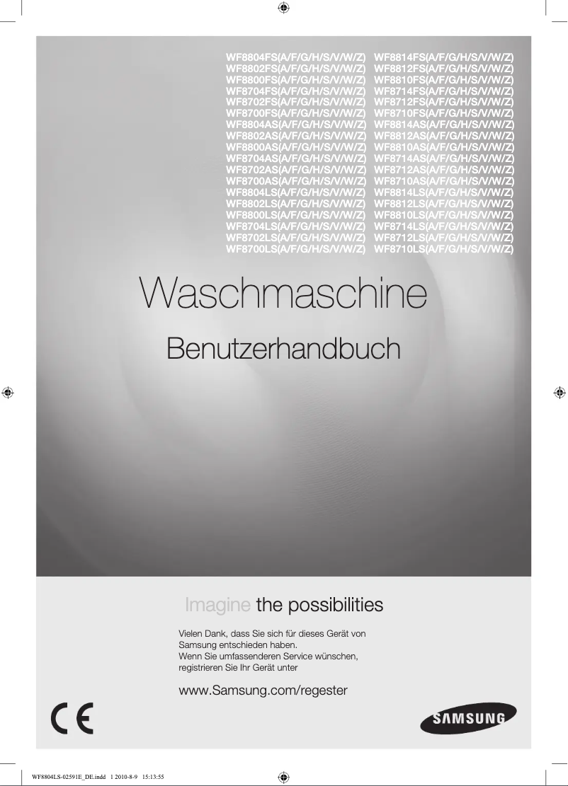 Page n°1 - Manuel utilisateur Samsung WF8804LS