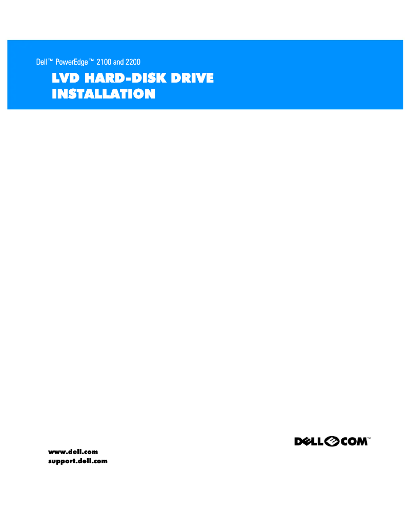 Page n°1 - Manuel utilisateur Dell PowerEdge 2100
