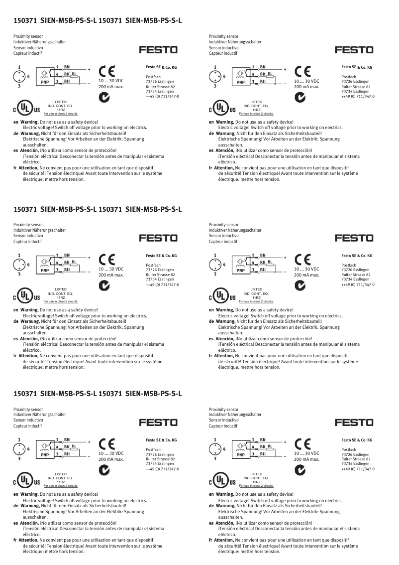 Page 1 de la notice Manuel utilisateur Festo SIEN-M5B-PS-S-L