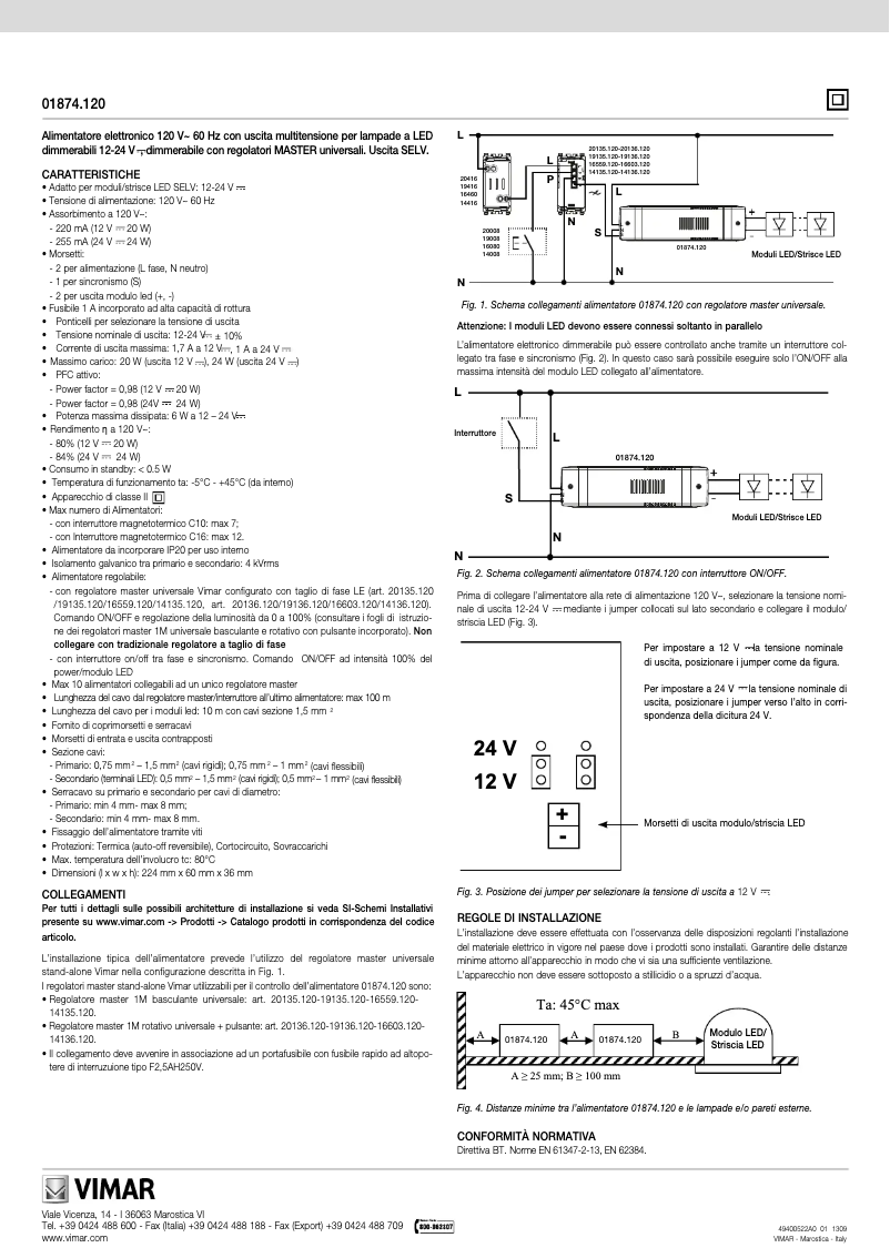 Page n°1 - Manuel utilisateur Vimar 01874.120