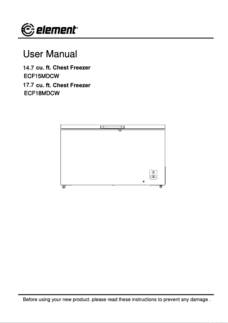 Page 1 de la notice Manuel utilisateur Element ECF15MDCW