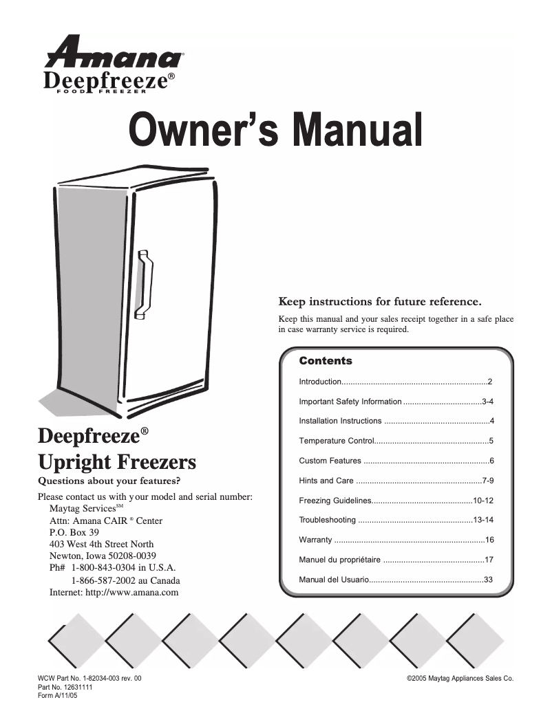 Image de la première page du manuel de l'appareil AFU2067BW