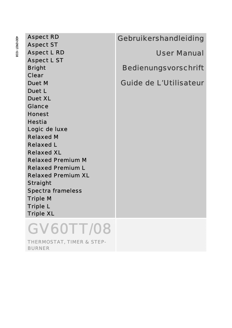 Image de la première page du manuel de l'appareil GV60TT-08