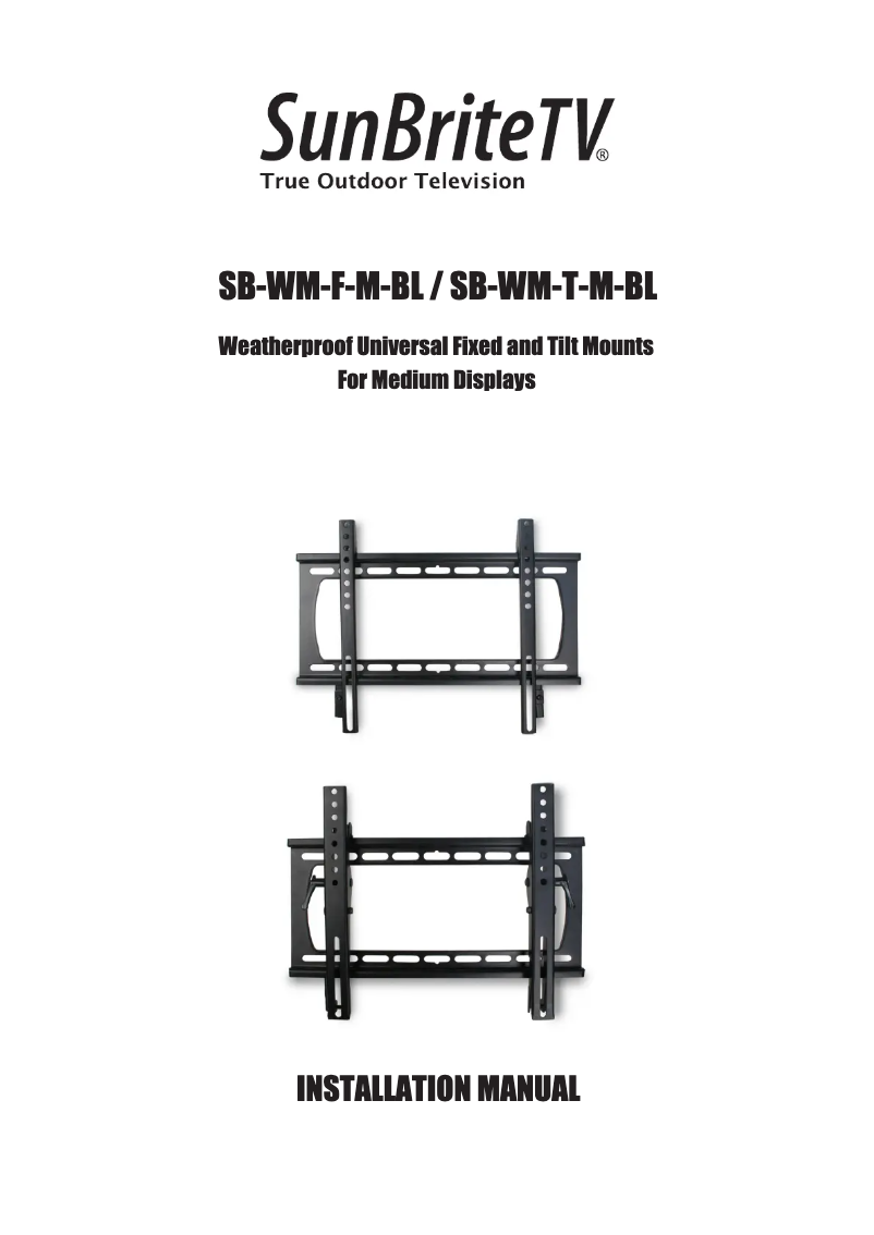 Page 1 de la notice Manuel utilisateur SunBriteTV SB-WM-F-M-BL