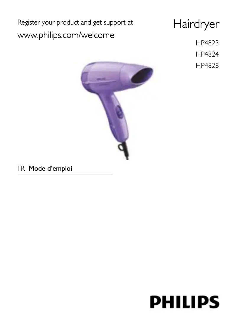 Page 1 of the manual User Manual Philips SalonCompact HP4823