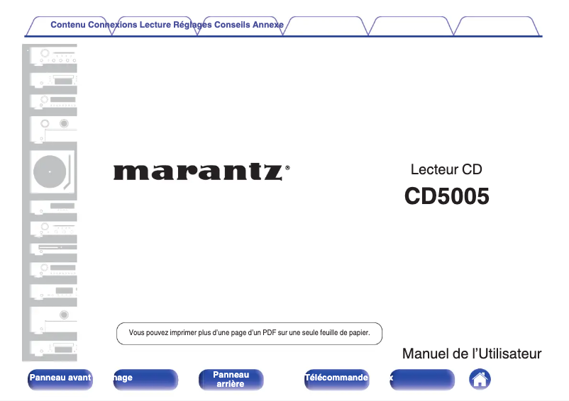 Page 1 de la notice Manuel utilisateur Marantz CD5005
