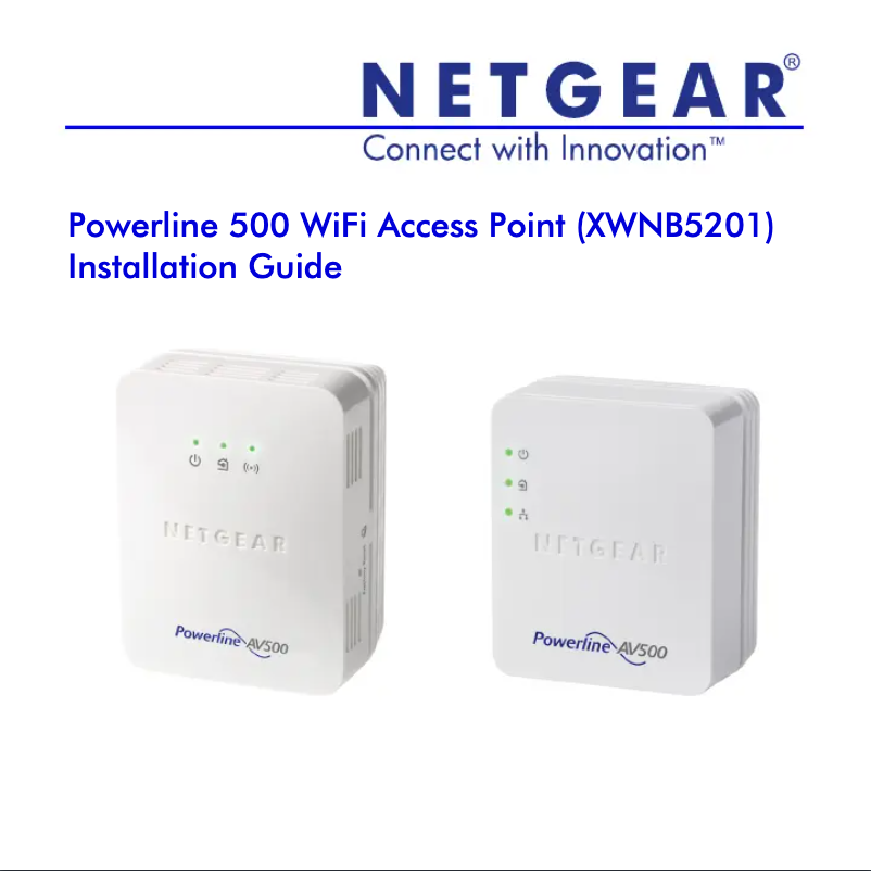 Page n°1 - Manuel utilisateur Netgear Powerline AV500 XWNB5201