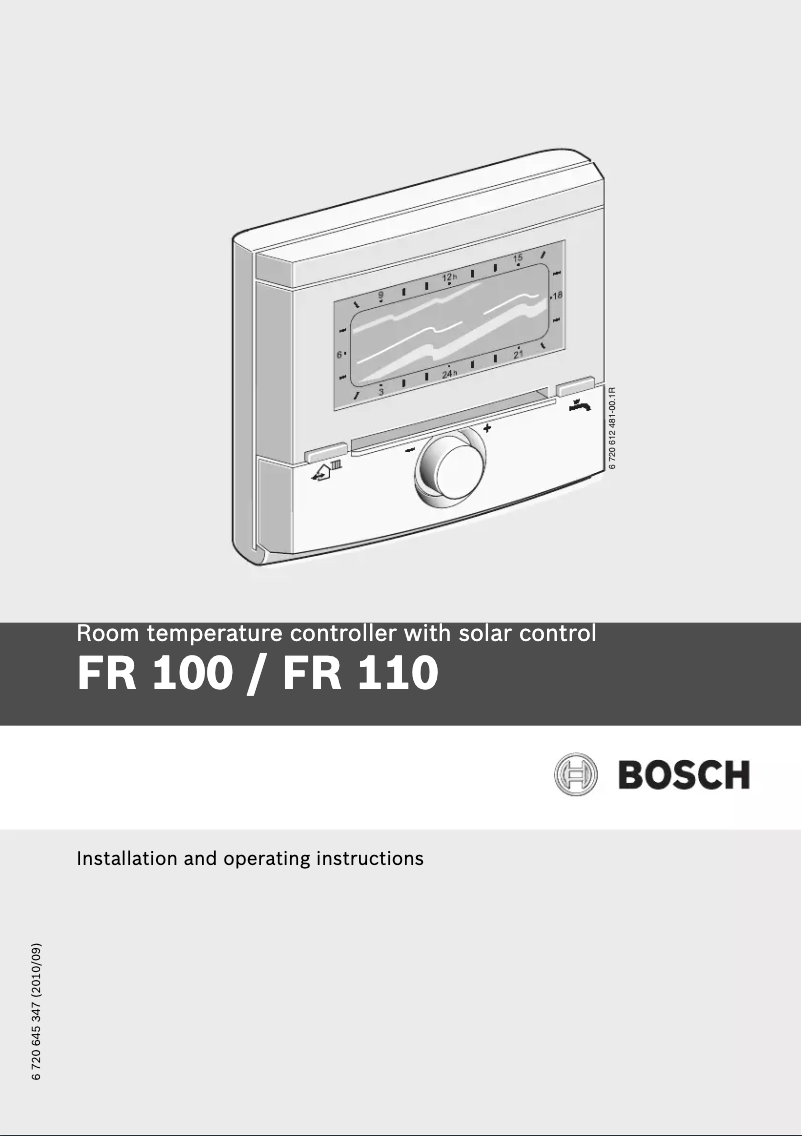 Page 1 de la notice Manuel utilisateur Junkers FR 110