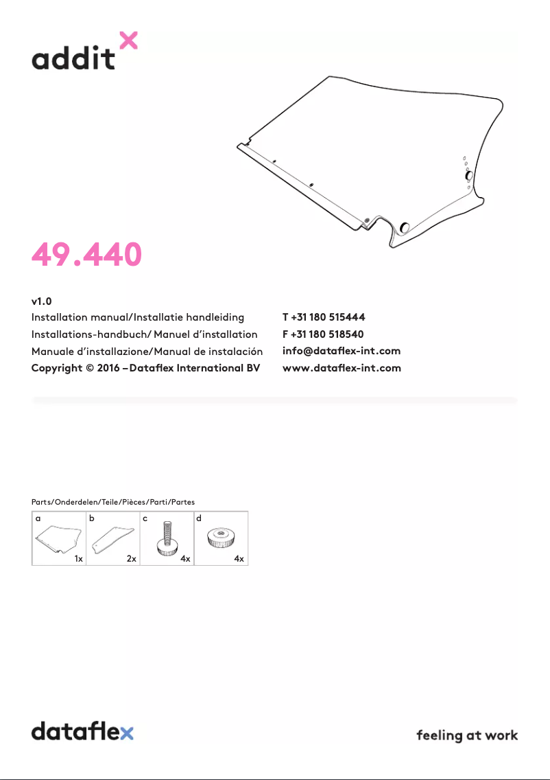 Page 1 de la notice Manuel utilisateur Dataflex Addit ErgoDoc