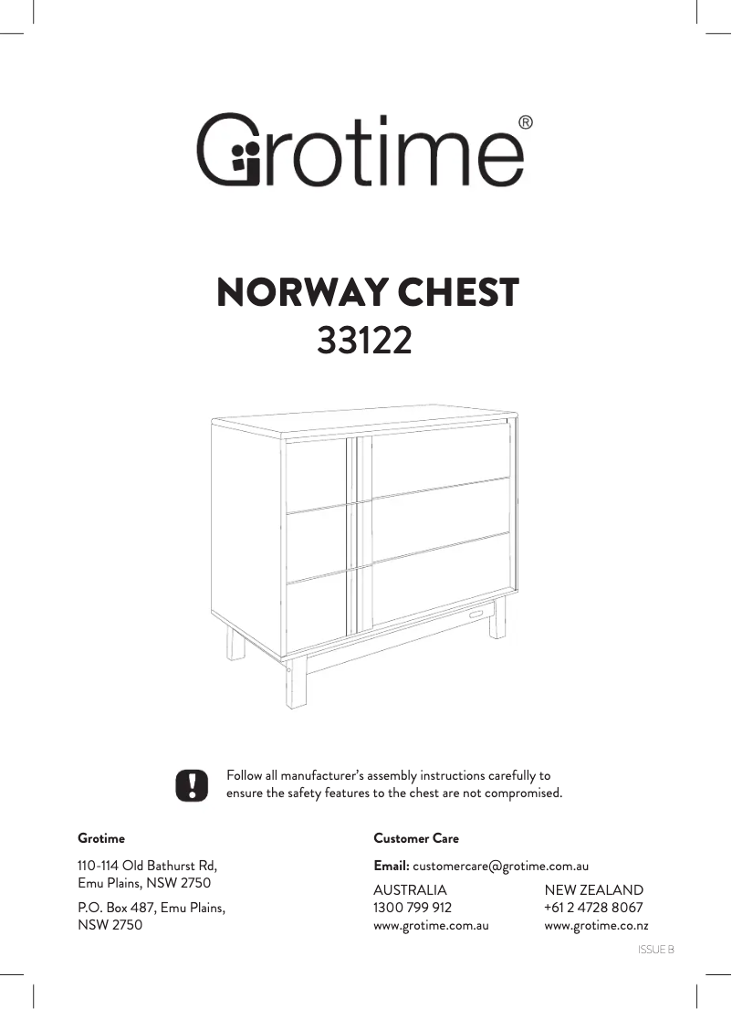 Página 1 del manual Manual de usuario Grotime Norway Chest