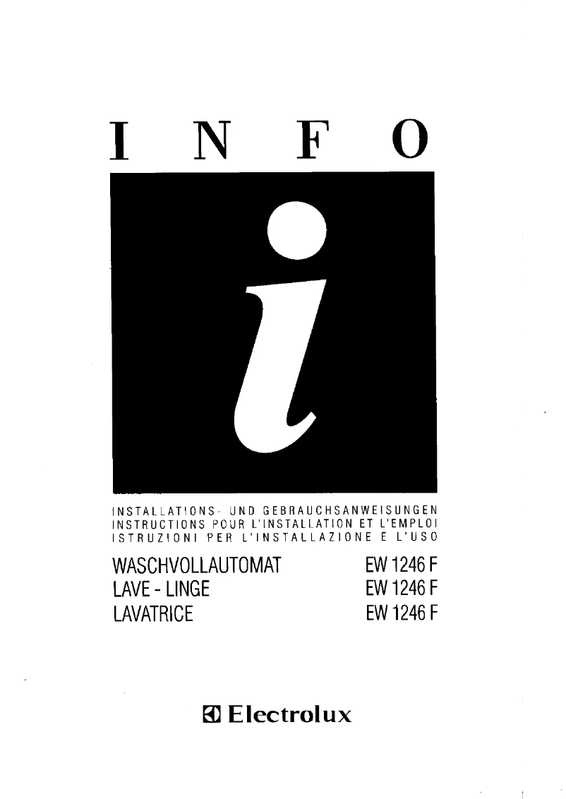 Page 1 de la notice Manuel utilisateur Electrolux EW 1246 f