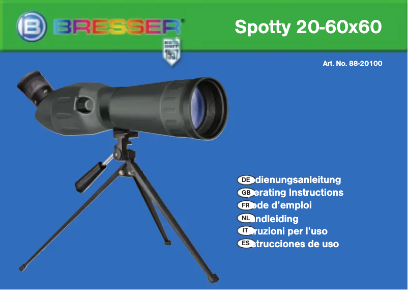 Page n°1 - Manuel utilisateur Bresser Spotty