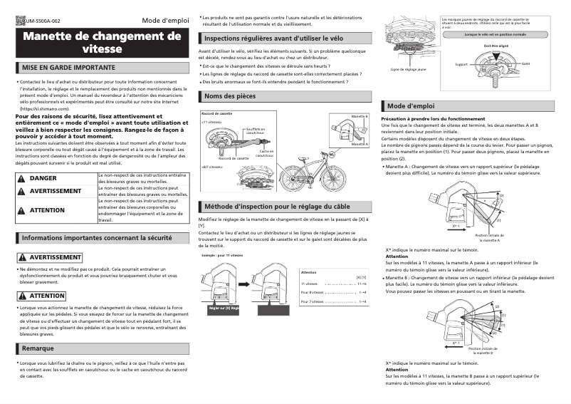 Página 1 del manual Manual de usuario Shimano SL-S700