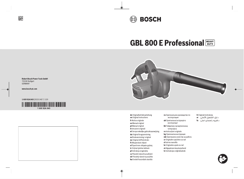 Página 1 del manual Manual de usuario Bosch GBL 800 E Professional