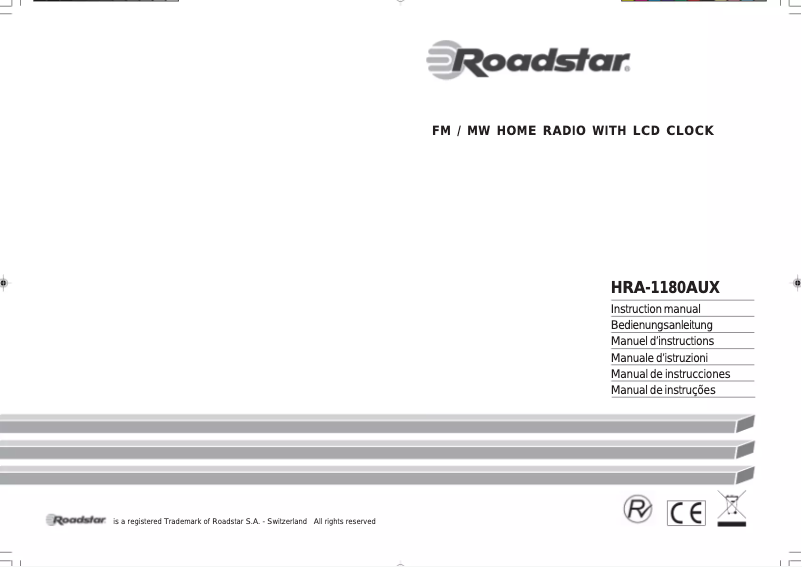 Page n°1 - Manuel utilisateur Roadstar HRA-1180AUX