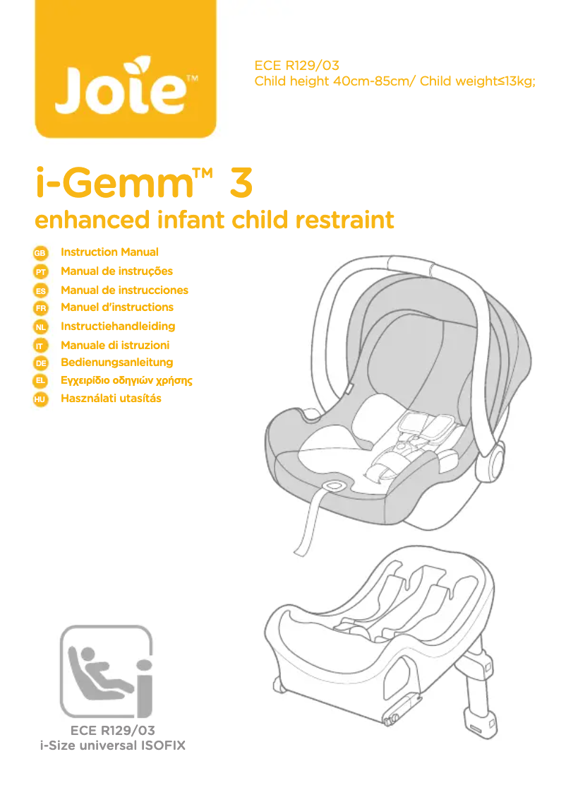 Page 1 de la notice Manuel utilisateur Joie Litetrax E