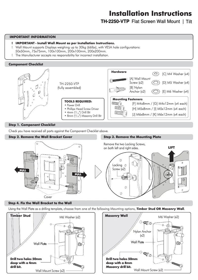Page n°1 - Manuel utilisateur Atdec TH-2250-VTP