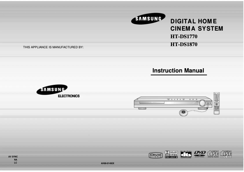Page 1 de la notice Manuel utilisateur Samsung HT-DS1870