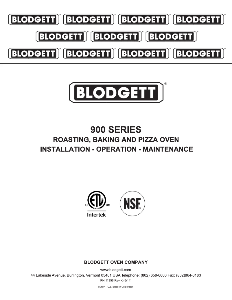 Page 1 de la notice Manuel utilisateur Blodgett 901