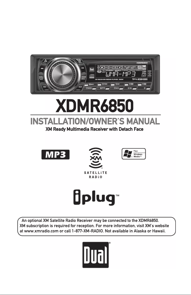 Image de la première page du manuel de l'appareil XDMR6850
