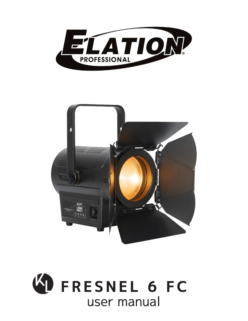 Page n°1 - Manuel utilisateur Elation KL Fresnel 6 FC