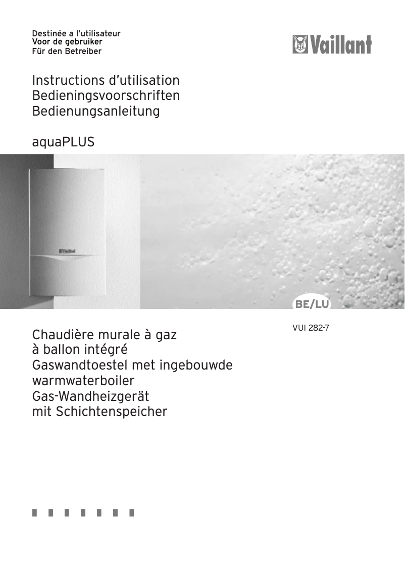 Page n°1 - Manuel utilisateur Vaillant AquaPLUS VUI