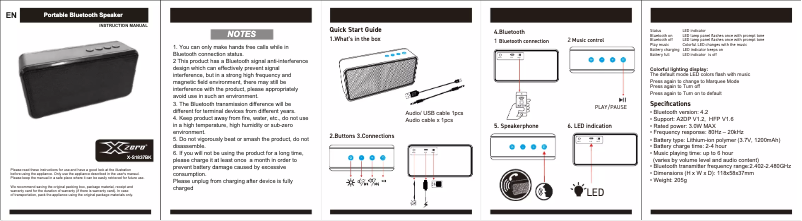 Page 1 de la notice Manuel utilisateur X-Zero X-S1837BK