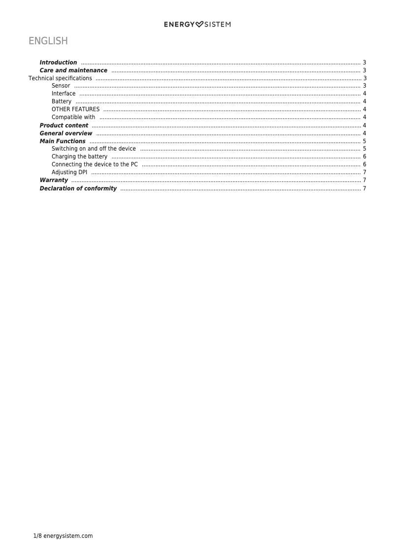 Page 1 de la notice Manuel utilisateur Energy Sistem Office 5 Comfy