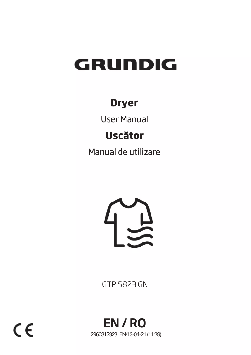 Image de la première page du manuel de l'appareil GTP5823GN